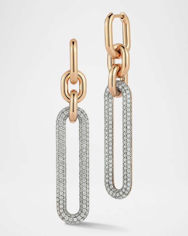 Morrell Diamond Elongated Link Small Hoop Earrings
